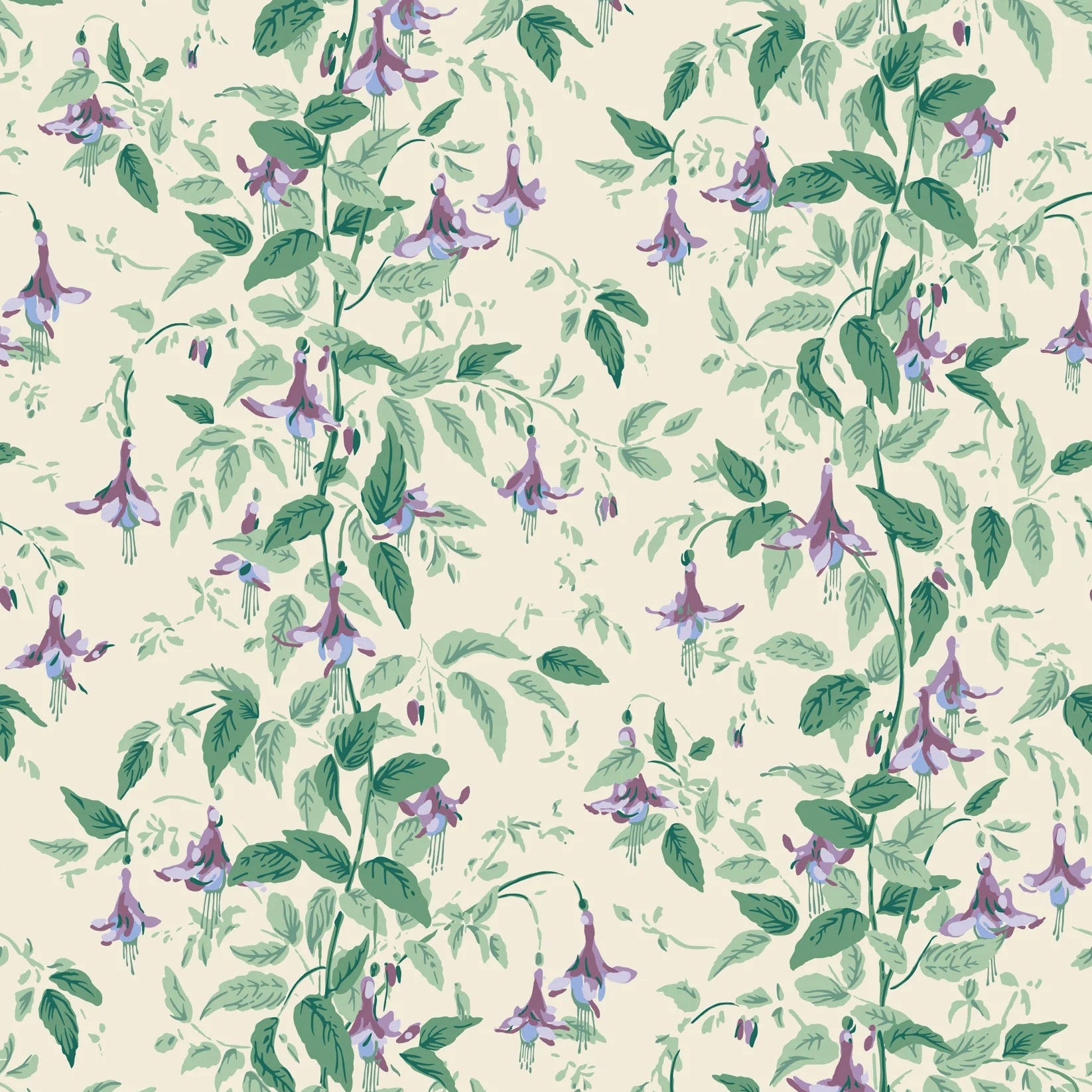 Cole and Son behang Fuchsia Mauve and Sea Green on Cream 128/6030