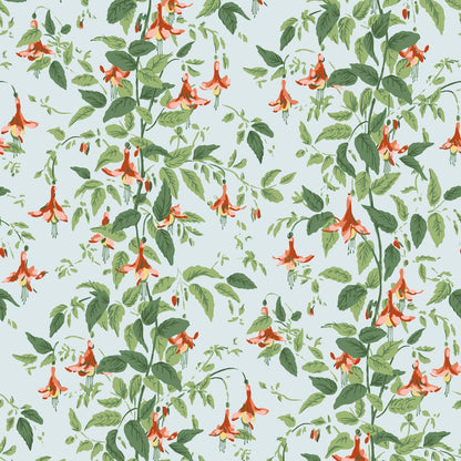 Cole and Son behang Fuchsia RCoral and Leaf Green on Powder Bluet 128/6029