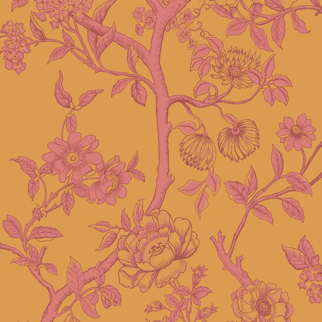 Cole and Son behang Paradise Tree Tangerine and Hibiscus 128/2011