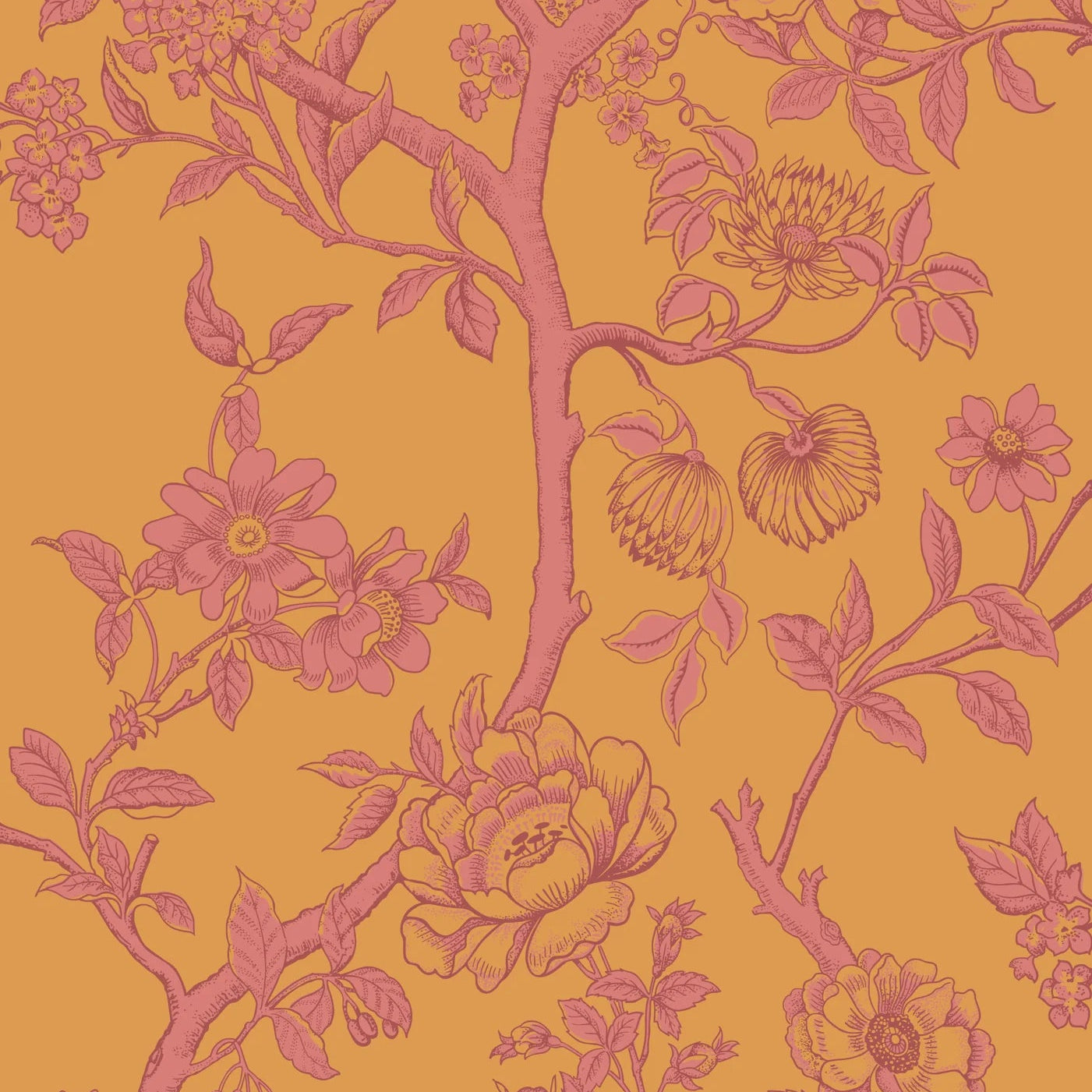 Cole and Son behang Paradise Tree Tangerine and Hibiscus 128/2011