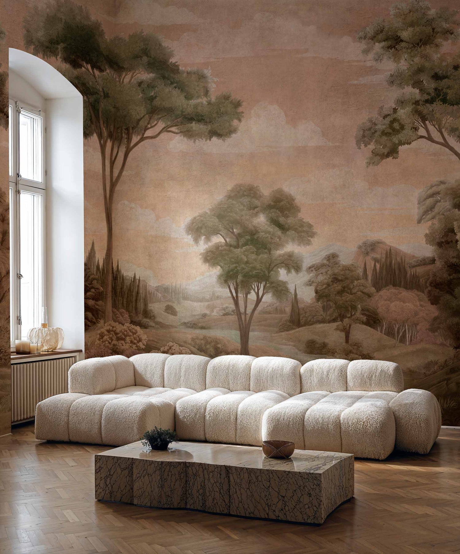 Coordonné Behang Silk Route Peach D00148