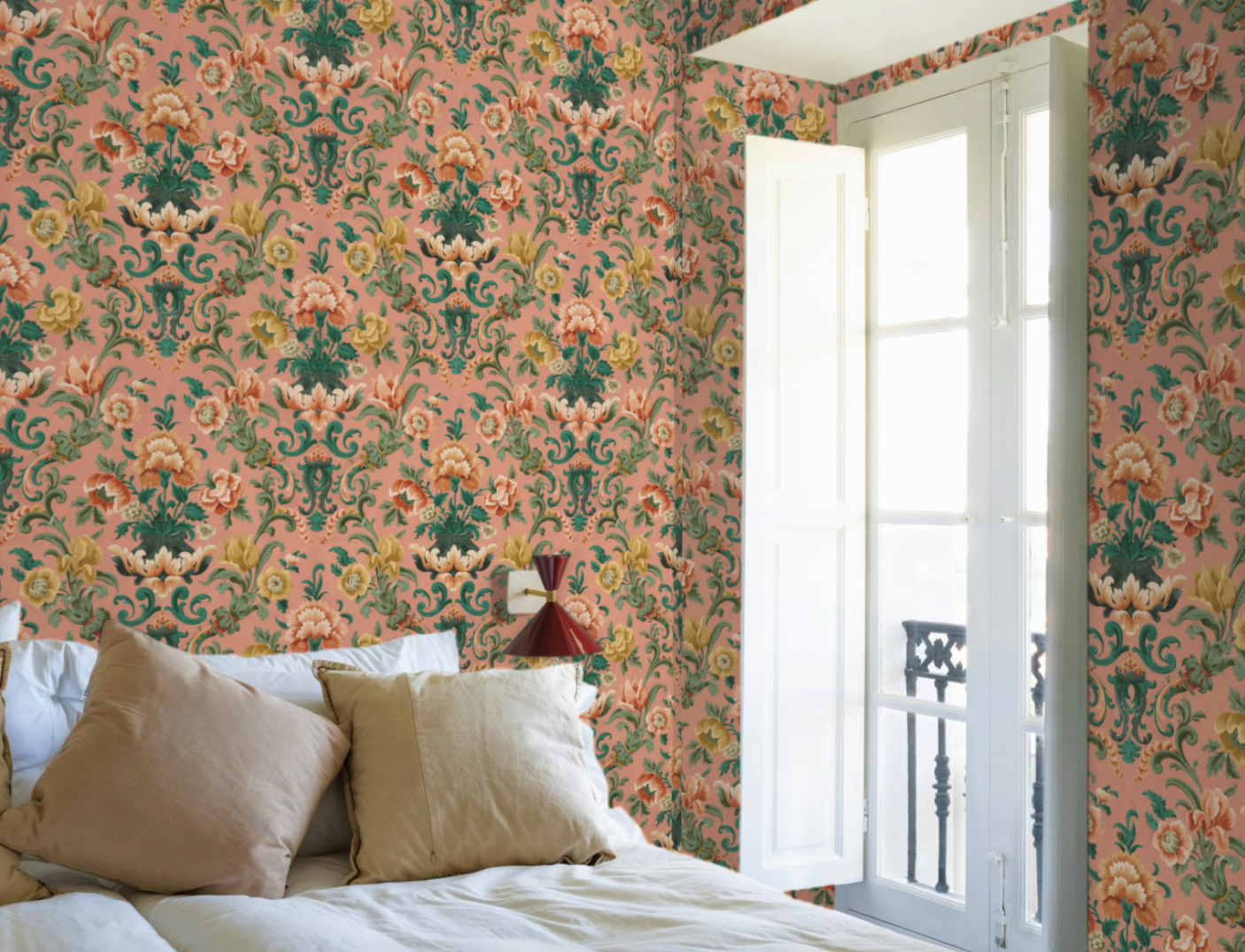 Coordonné behang Aranjuez Damask Peach D00130