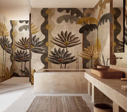 Coordonné Behang Ágaves Carbón C00048