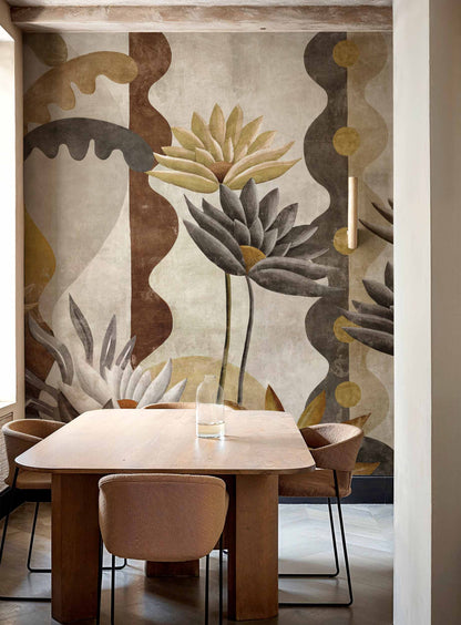 Coordonné Behang Ágaves Carbón C00048