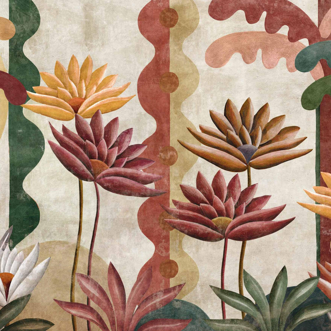 Coordonné Behang Ágaves Cereza C00046