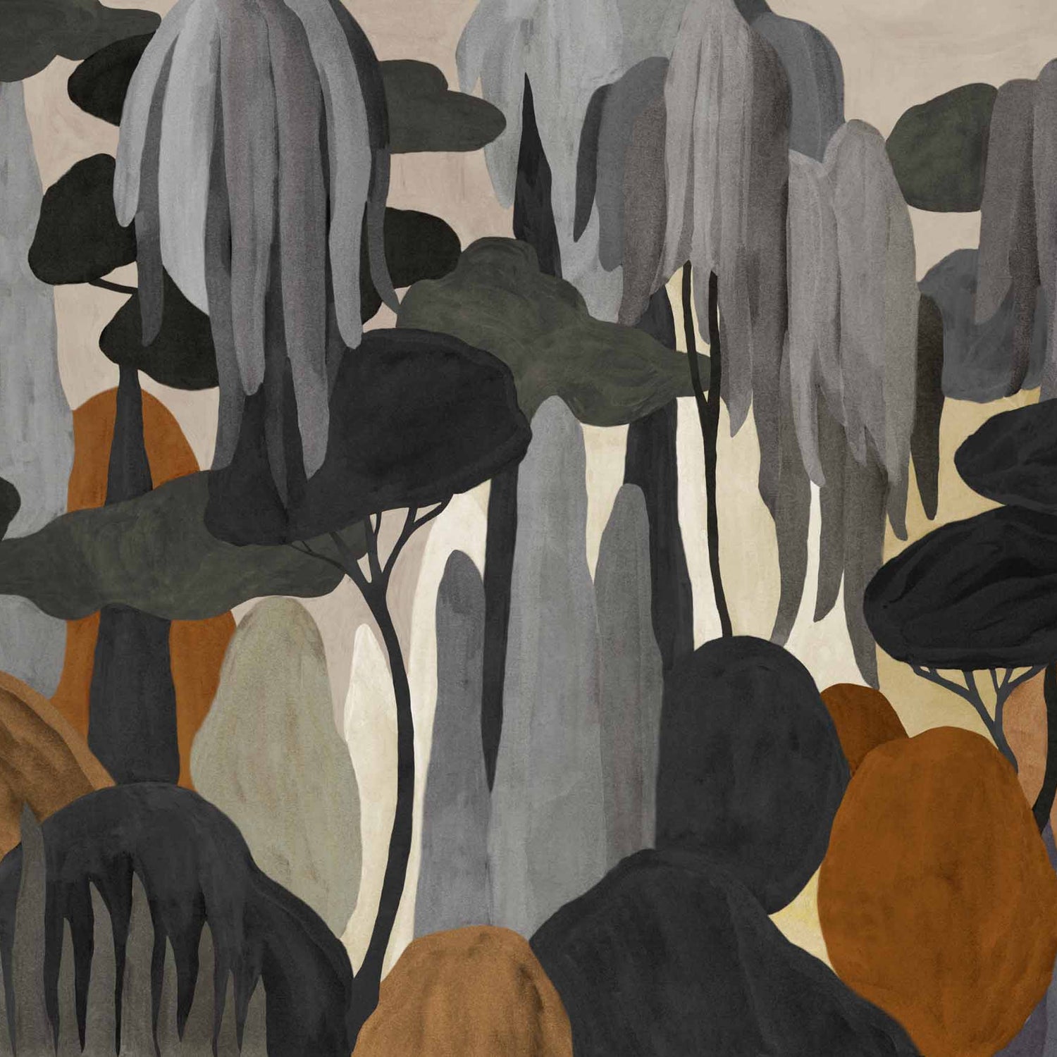 Coordonné Behang Camécuaro Carbón C00055