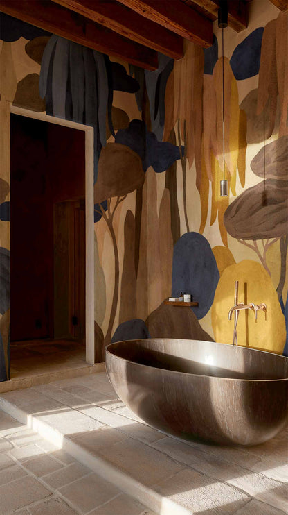 Coordonné Behang Camécuaro Índigo C00056