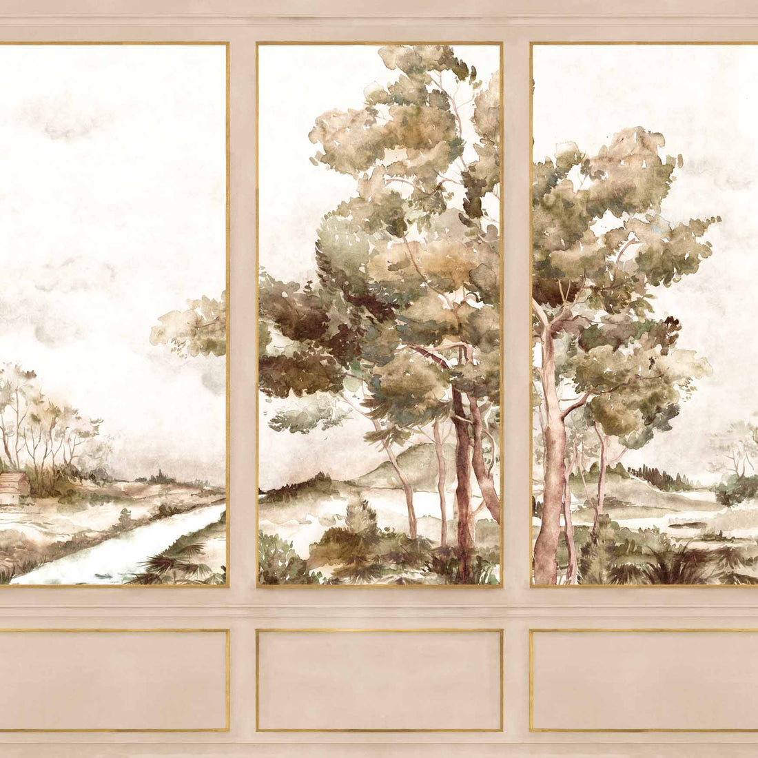 Coordonné Behang Damaskus View Coffee D00161