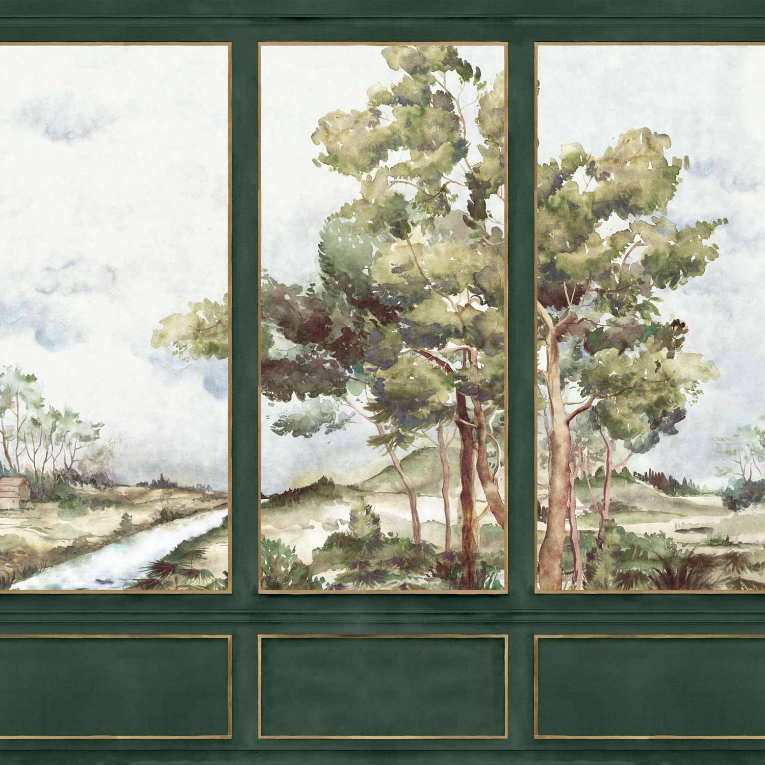 Coordonné Behang Damaskus View Emerald D00163