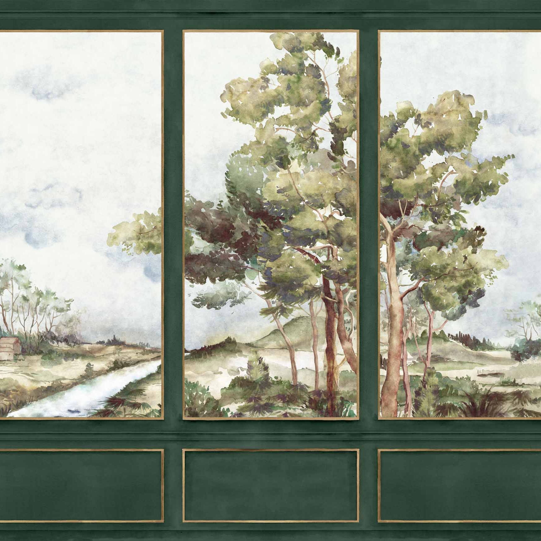 Coordonné Behang Damaskus View Emerald D00163