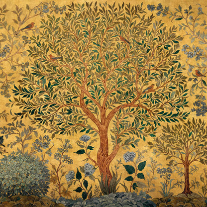 Coordonné Behang Varanasi Tree Mustard D00155
