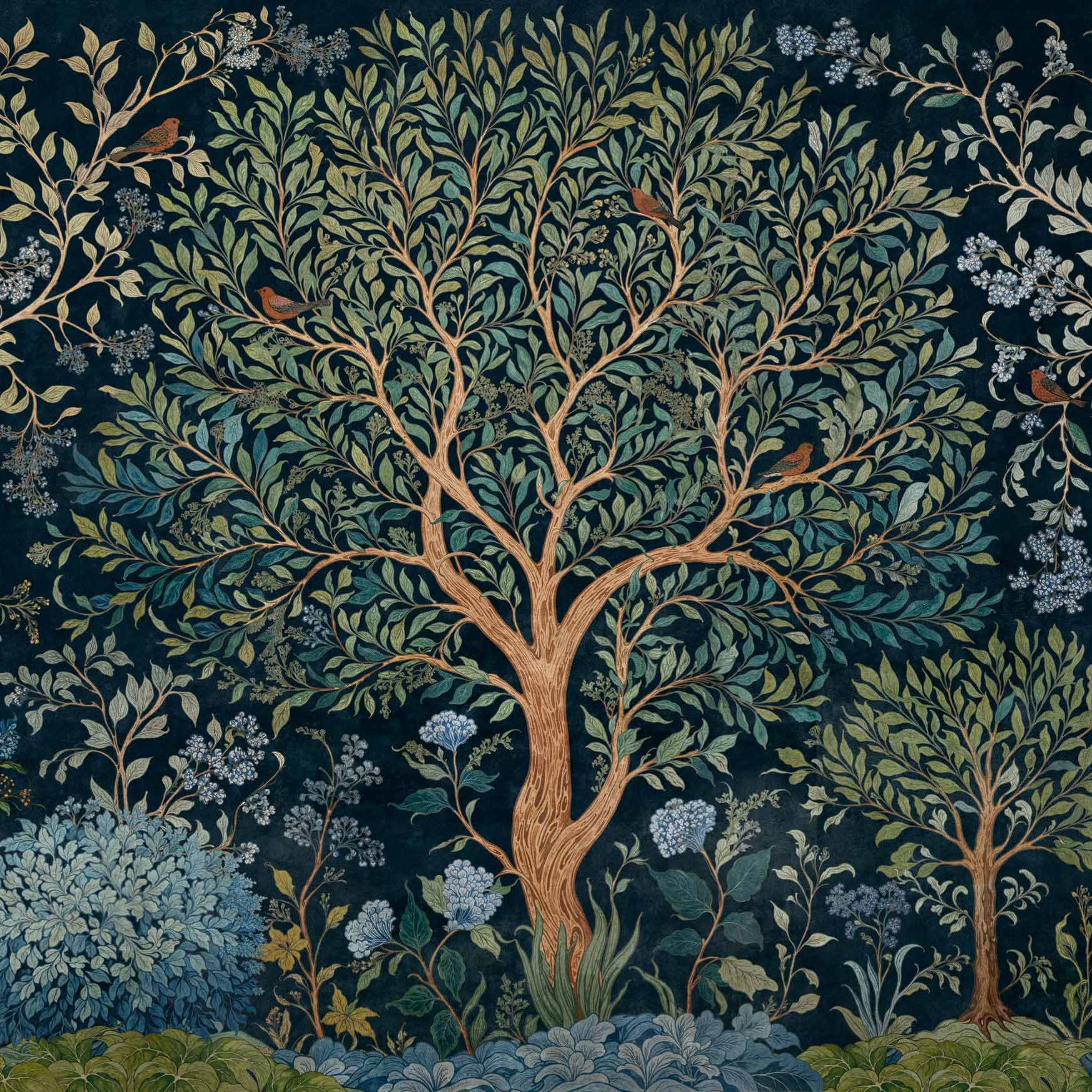Coordonné Behang Varanasi Tree Onyx D00154