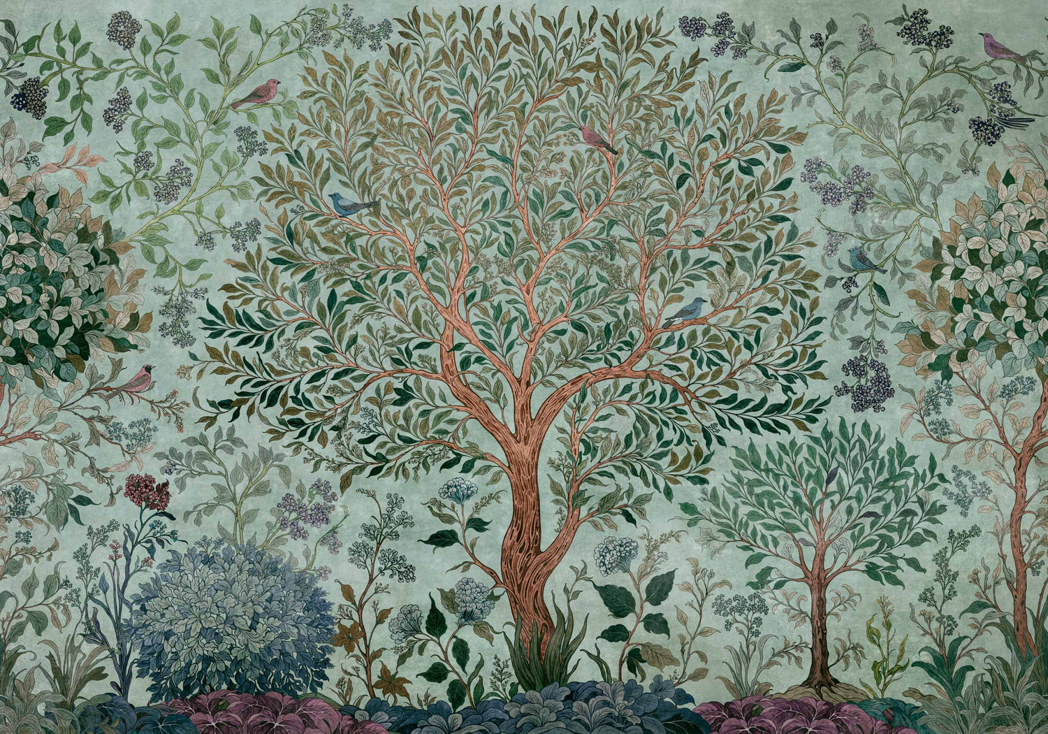 Coordonné Behang Varanasi Tree Sapphire D00153