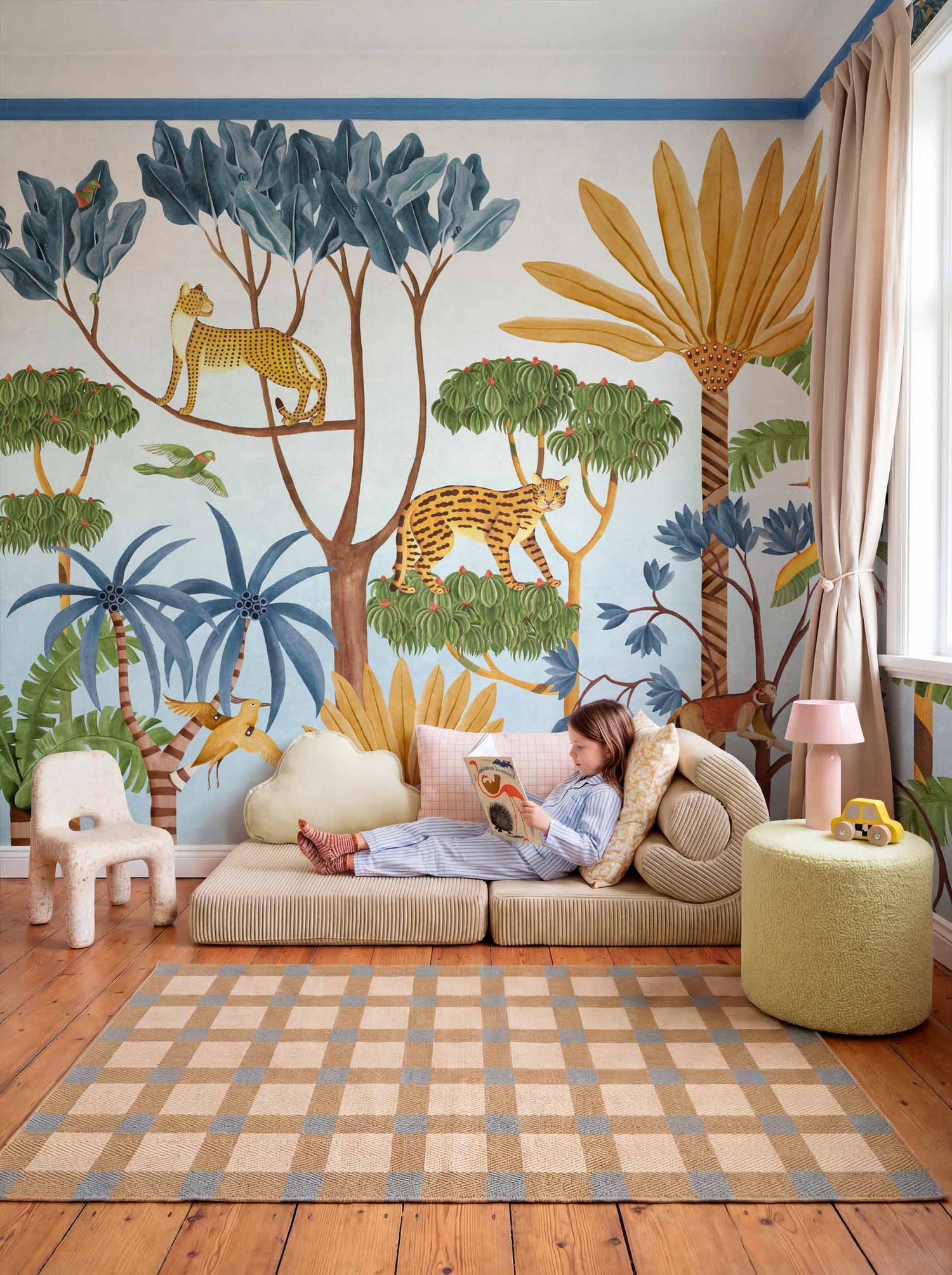 Coordonné Behang WildWood Indigo D00385