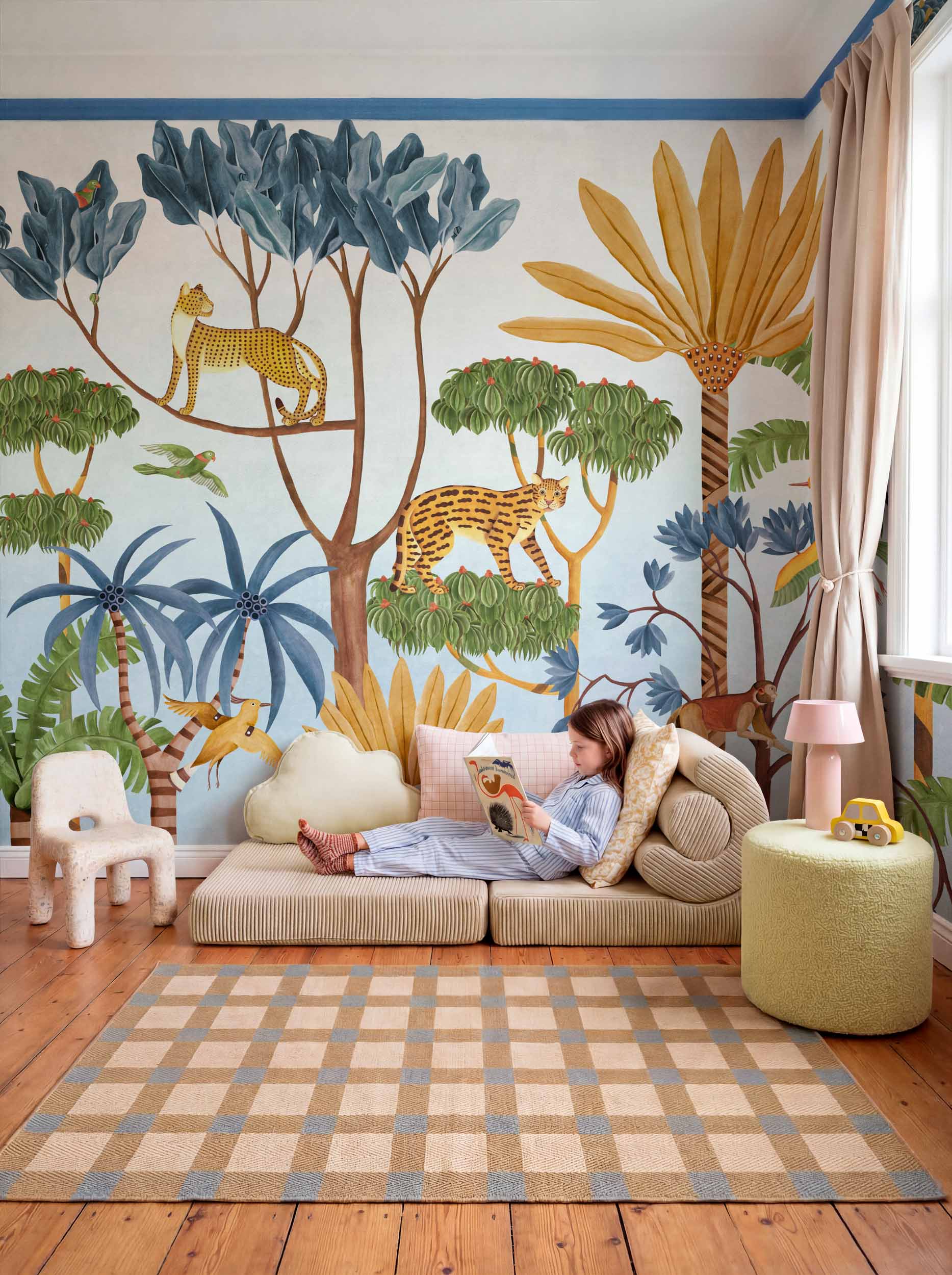 Coordonné Behang WildWood Indigo D00385
