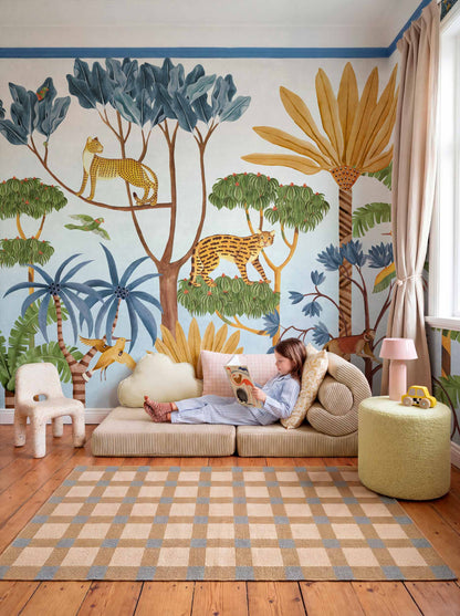 Coordonné Behang WildWood Indigo D00385