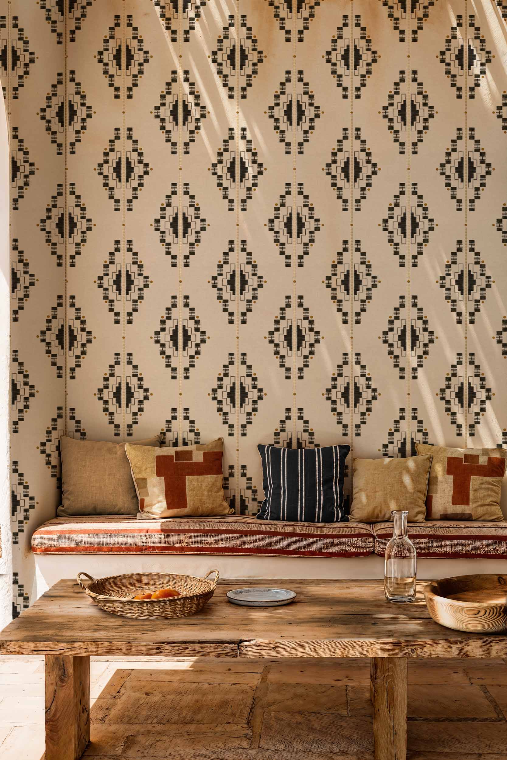 Coordonné behang Andes Carbón C00029