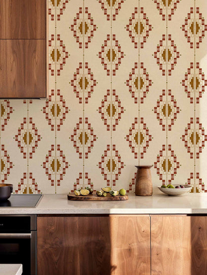 Coordonné behang Andes Terracota C00026