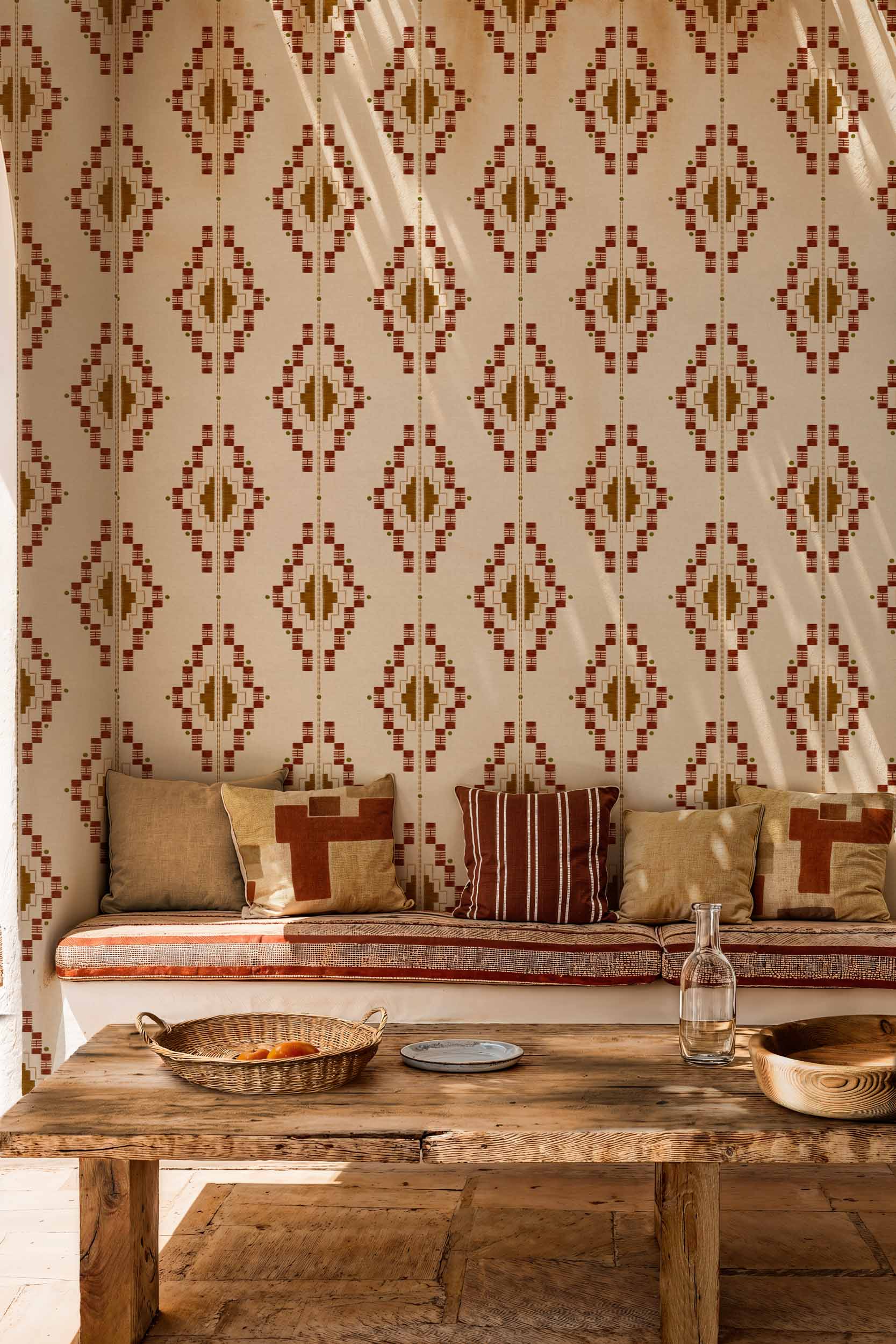 Coordonné behang Andes Terracota C00026