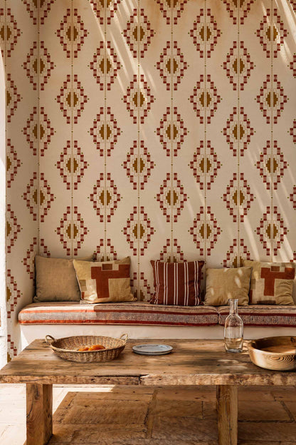 Coordonné behang Andes Terracota C00026