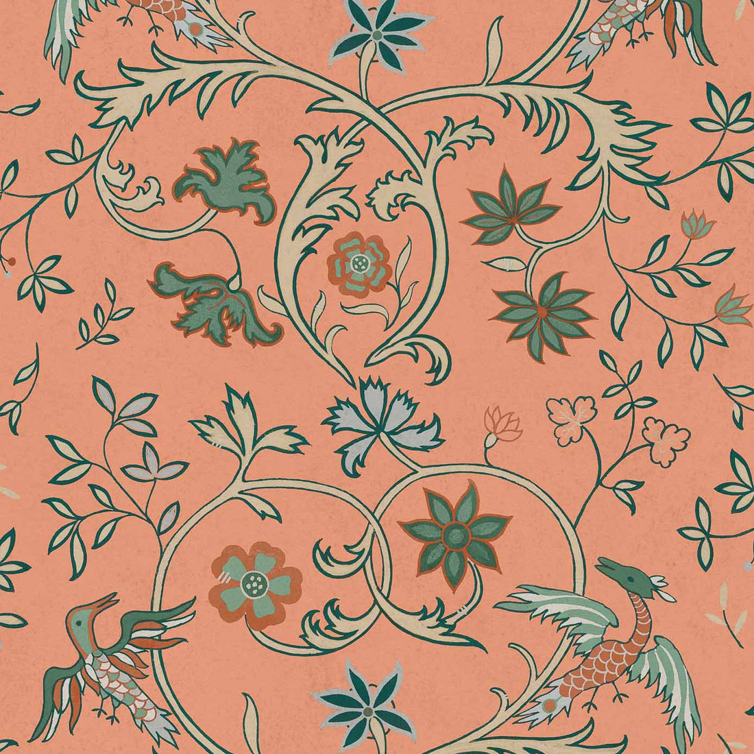 Coordonné behang Antwerp Damask Peach D00146