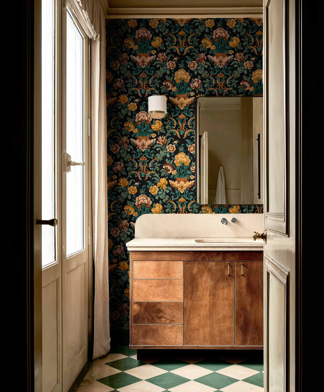 Coordonné behang Aranjuez Damask Onyx D00134
