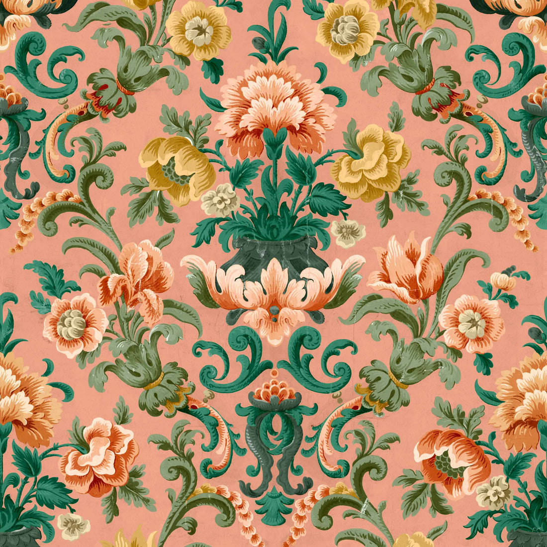 Coordonné behang Aranjuez Damask Peach D00130