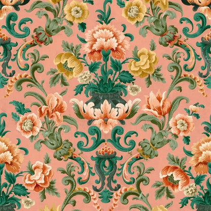 Coordonné behang Aranjuez Damask Peach D00130