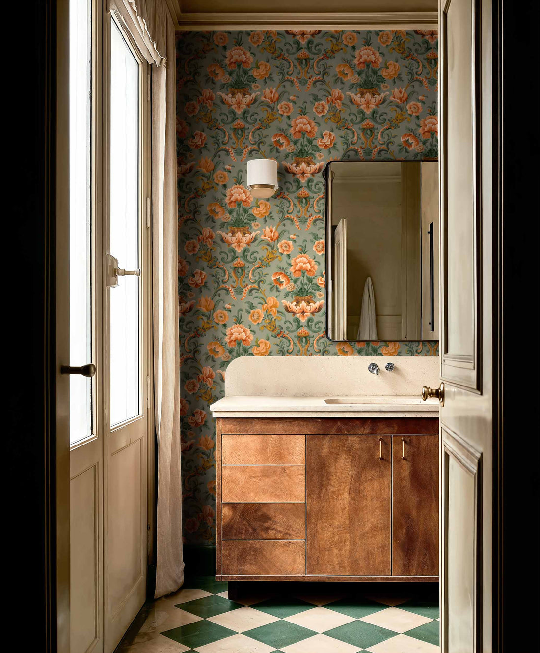 Coordonné behang Aranjuez Damask Sage D00131