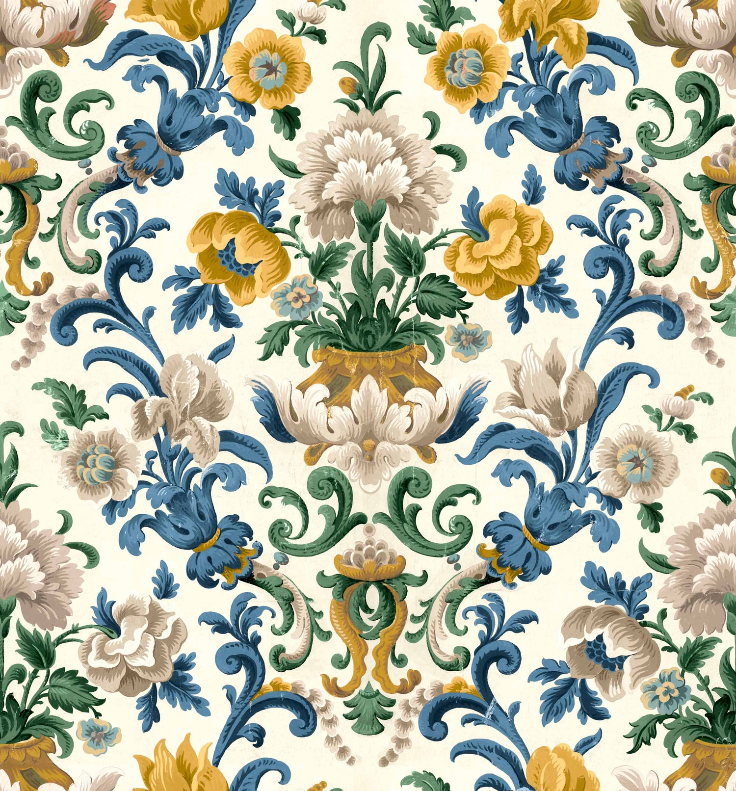 Coordonné behang Aranjuez Damask Sapphire D00129
