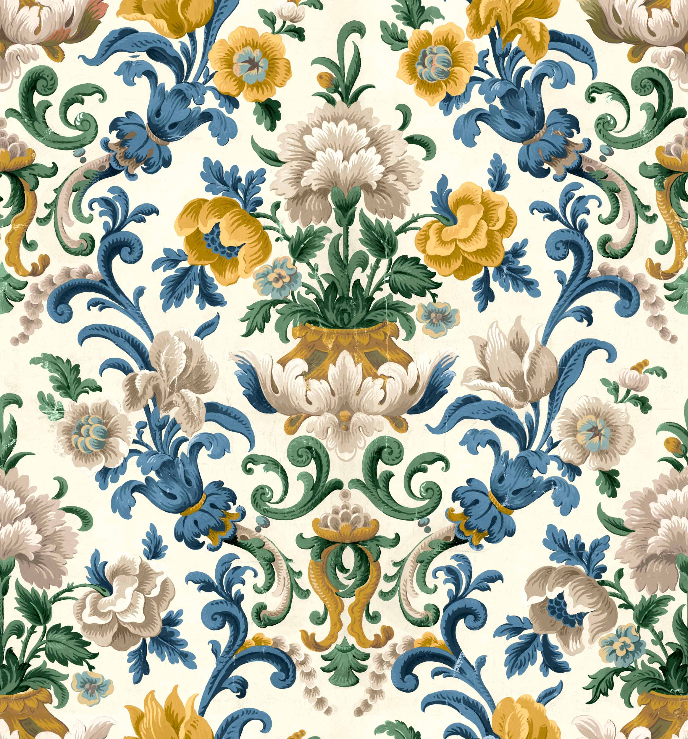 Coordonné behang Aranjuez Damask Sapphire D00129