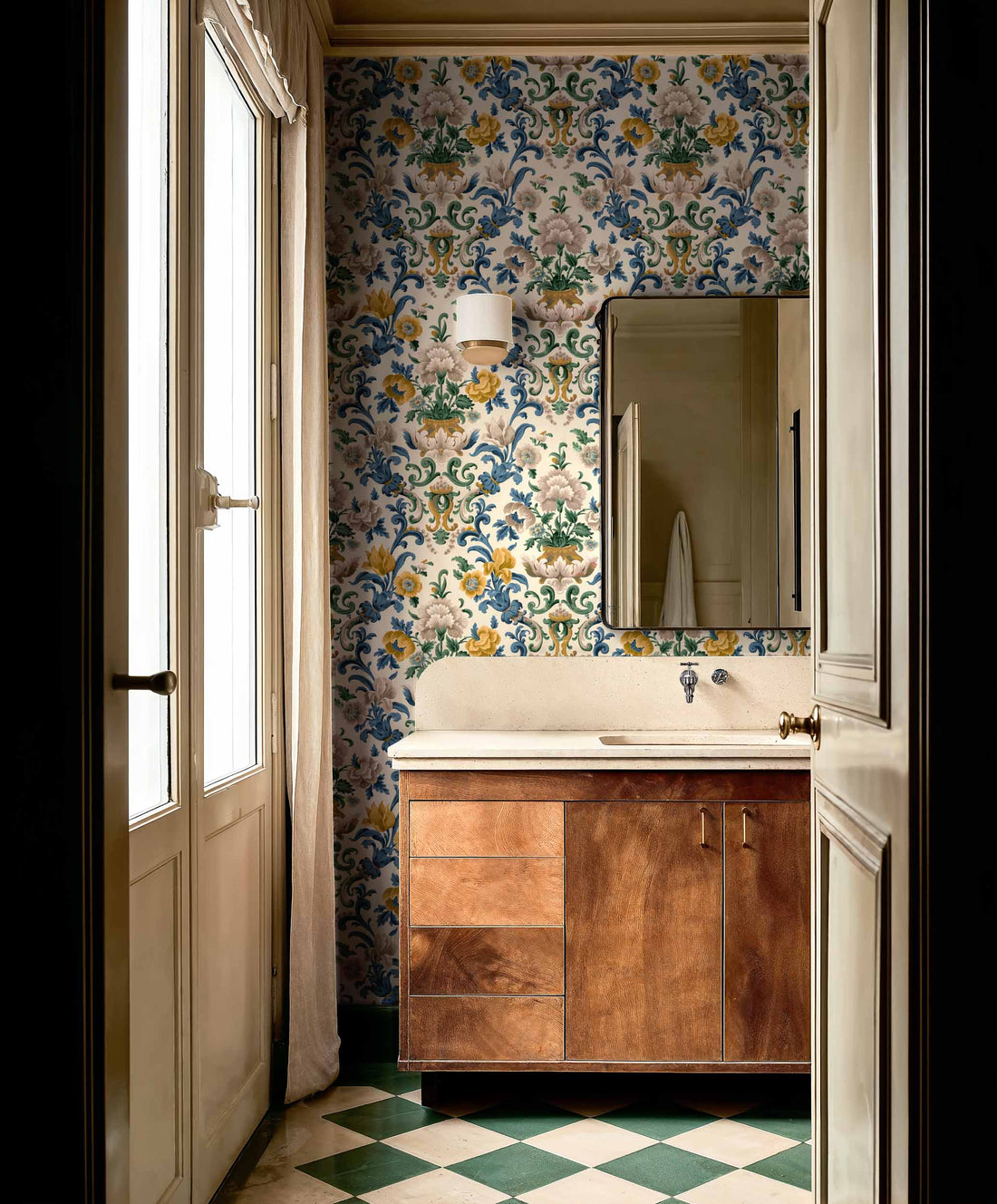Coordonné behang Aranjuez Damask Sapphire D00129