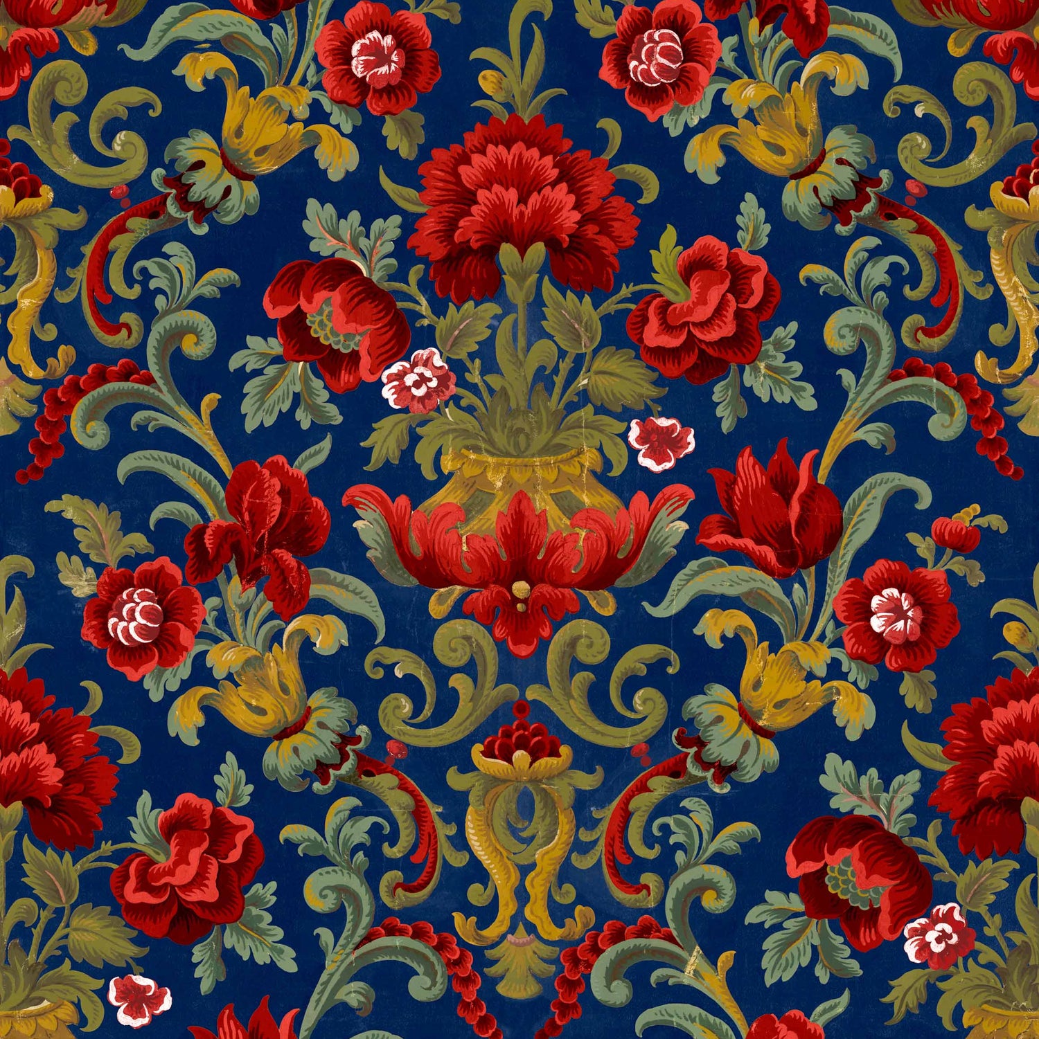 Coordonné behang Aranjuez Damask Vermilion D00133