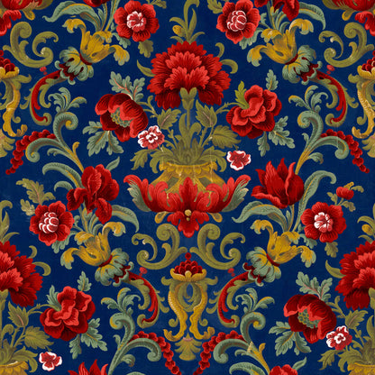 Coordonné behang Aranjuez Damask Vermilion D00133