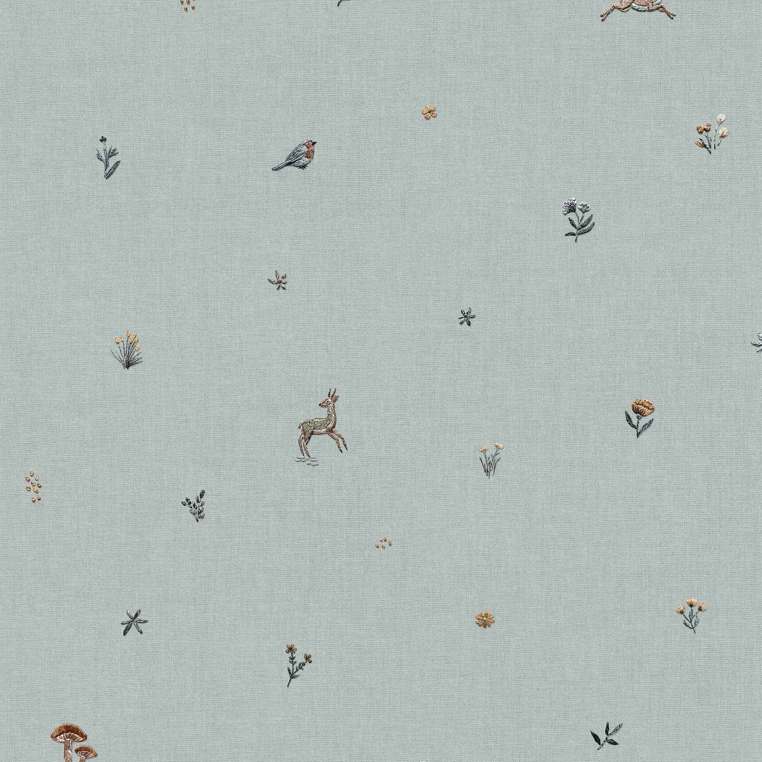 Coordonné behang Bambis Indigo D00329
