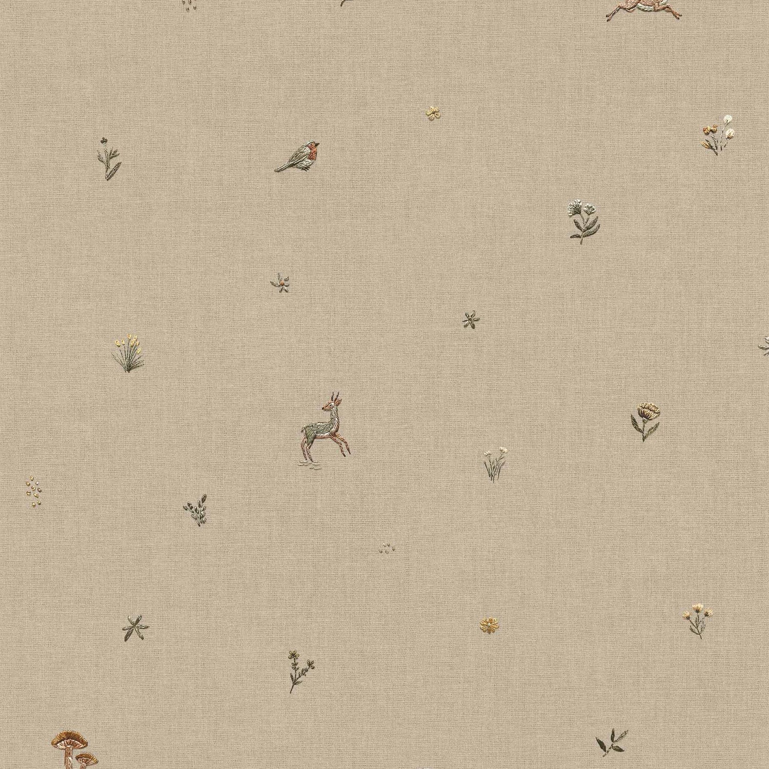 Coordonné behang Bambis Jute D00328