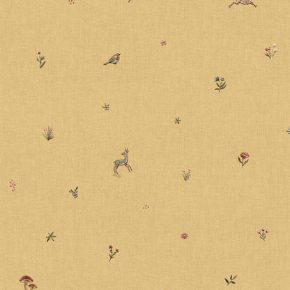 Coordonné behang Bambis Mustard D00331