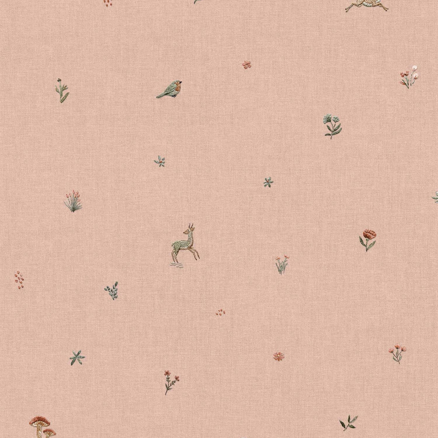 Coordonné behang Bambis Peach D00326