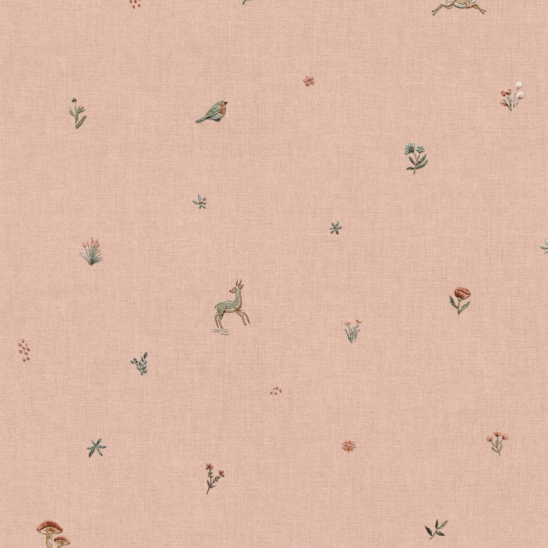 Coordonné behang Bambis Peach D00326