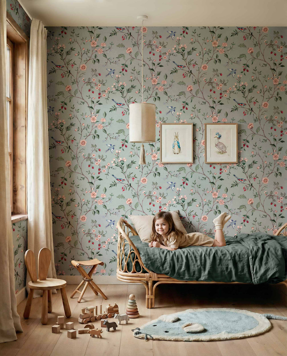 Coordonné behang Bucolic Indigo D00305