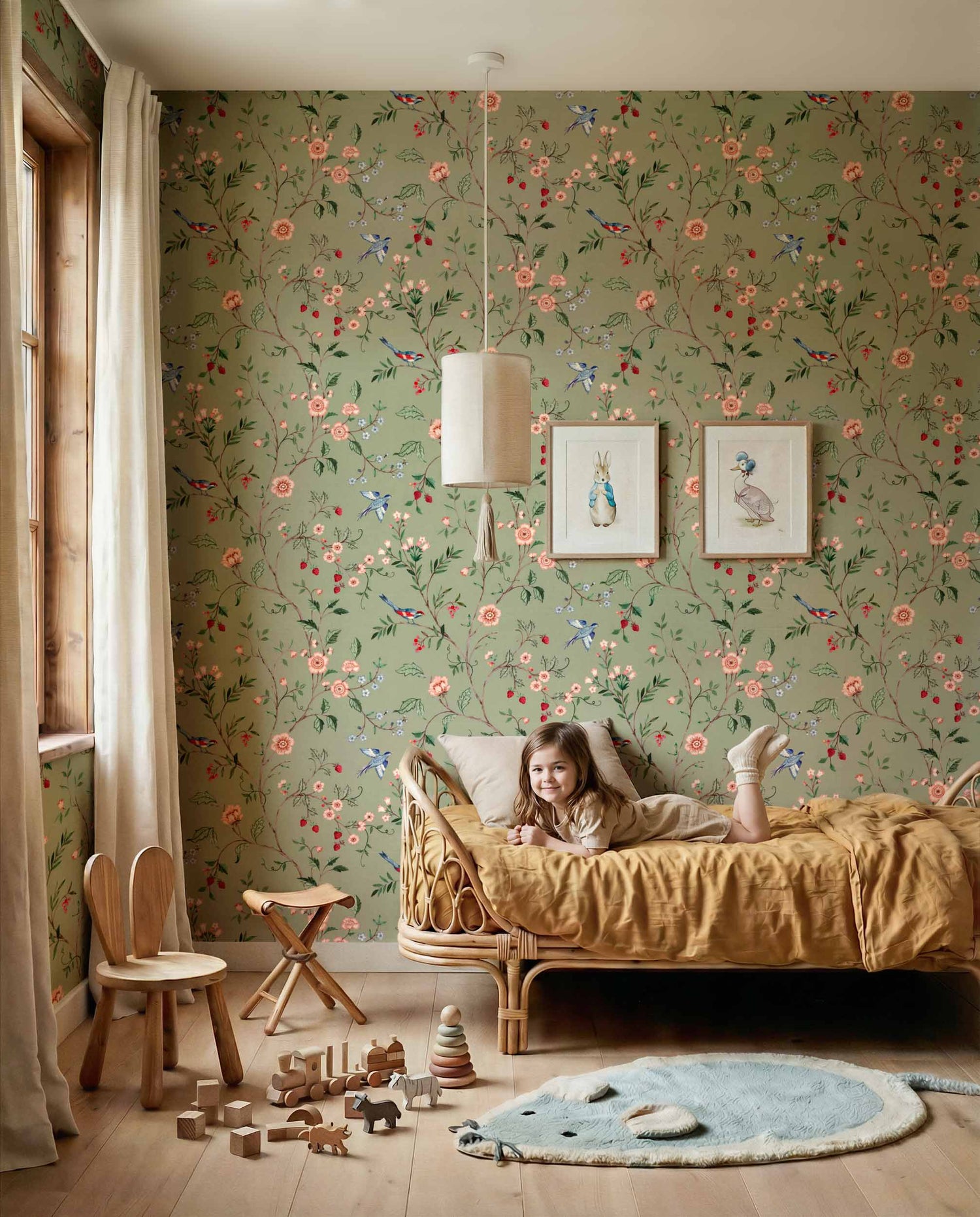 Coordonné behang Bucolic Mint D00300