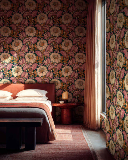 Coordonné behang Chinese Damask Coral D00103