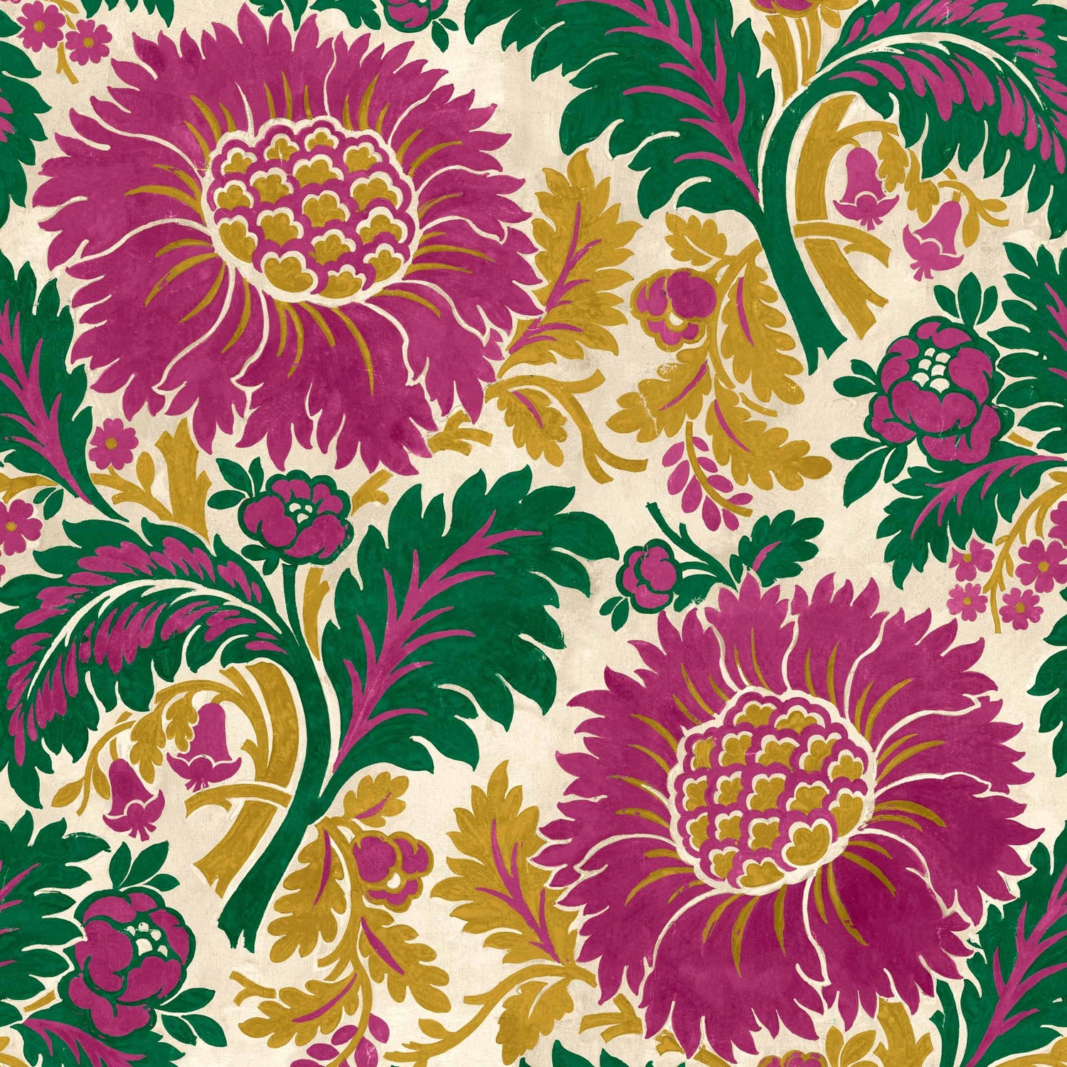 Coordonné behang Chinese Damask Emerald D00102