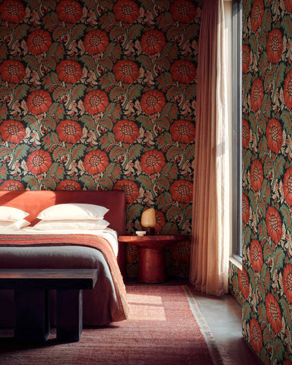 Coordonné behang Chinese Damask Sage D00101