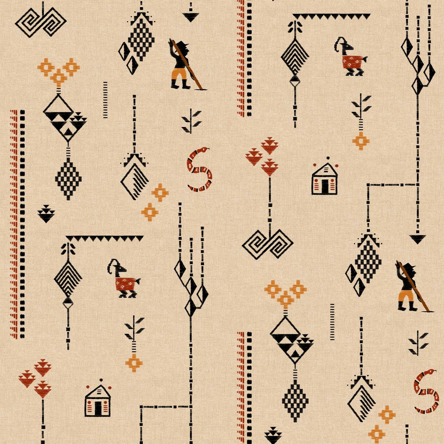 Coordonne behang Criollo Terracota C00021