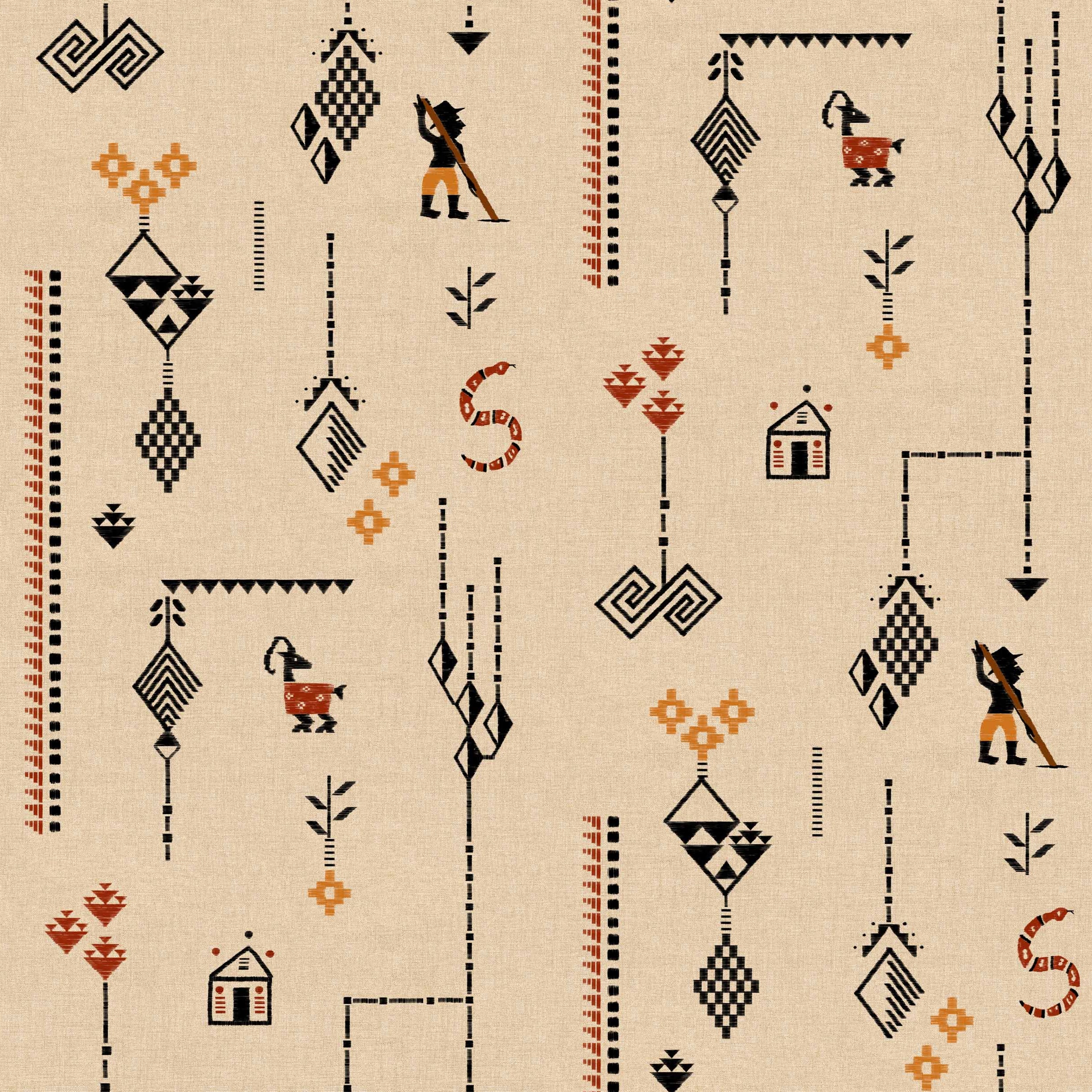 Coordonne behang Criollo Terracota C00021