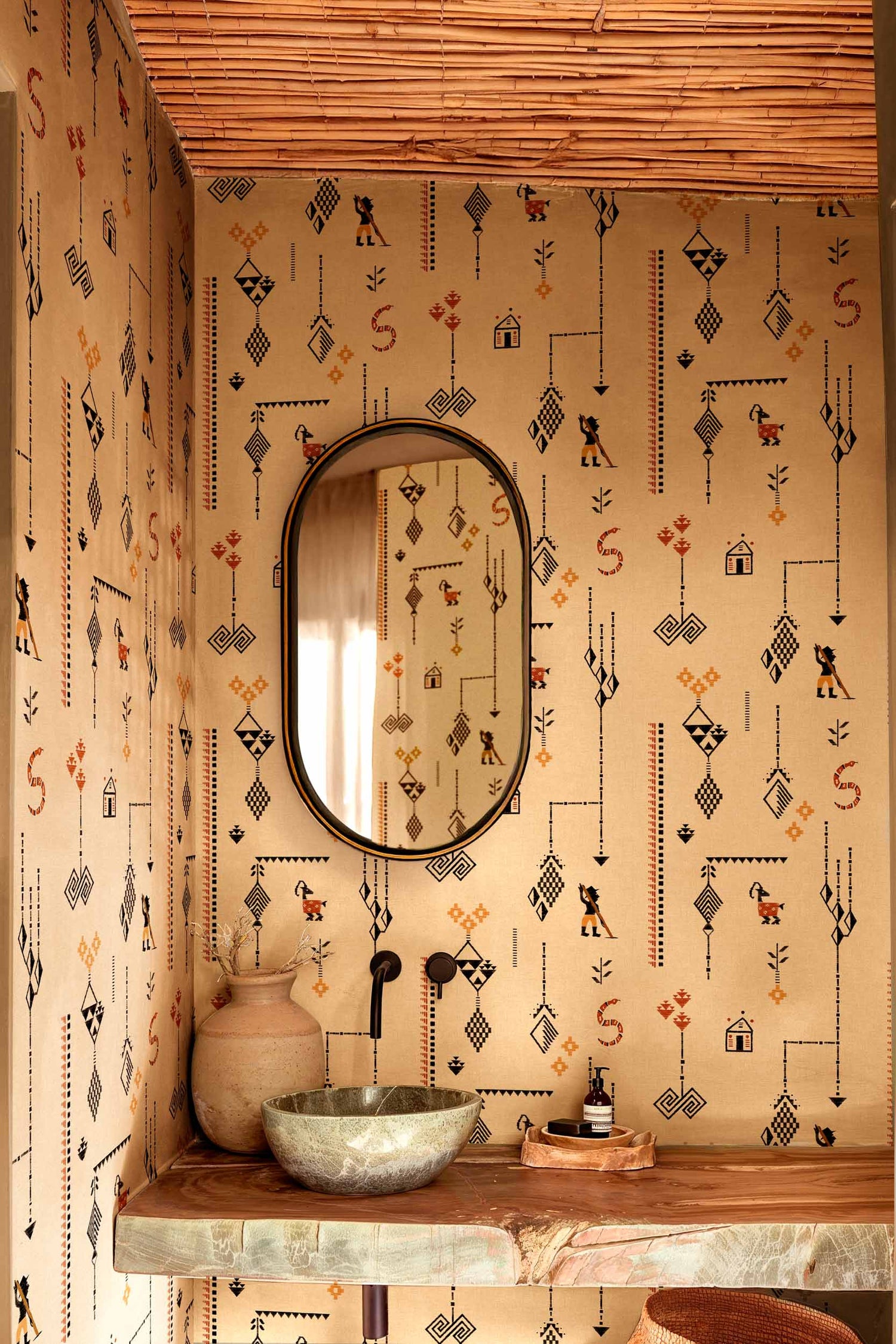 Coordonne behang Criollo Terracota C00021