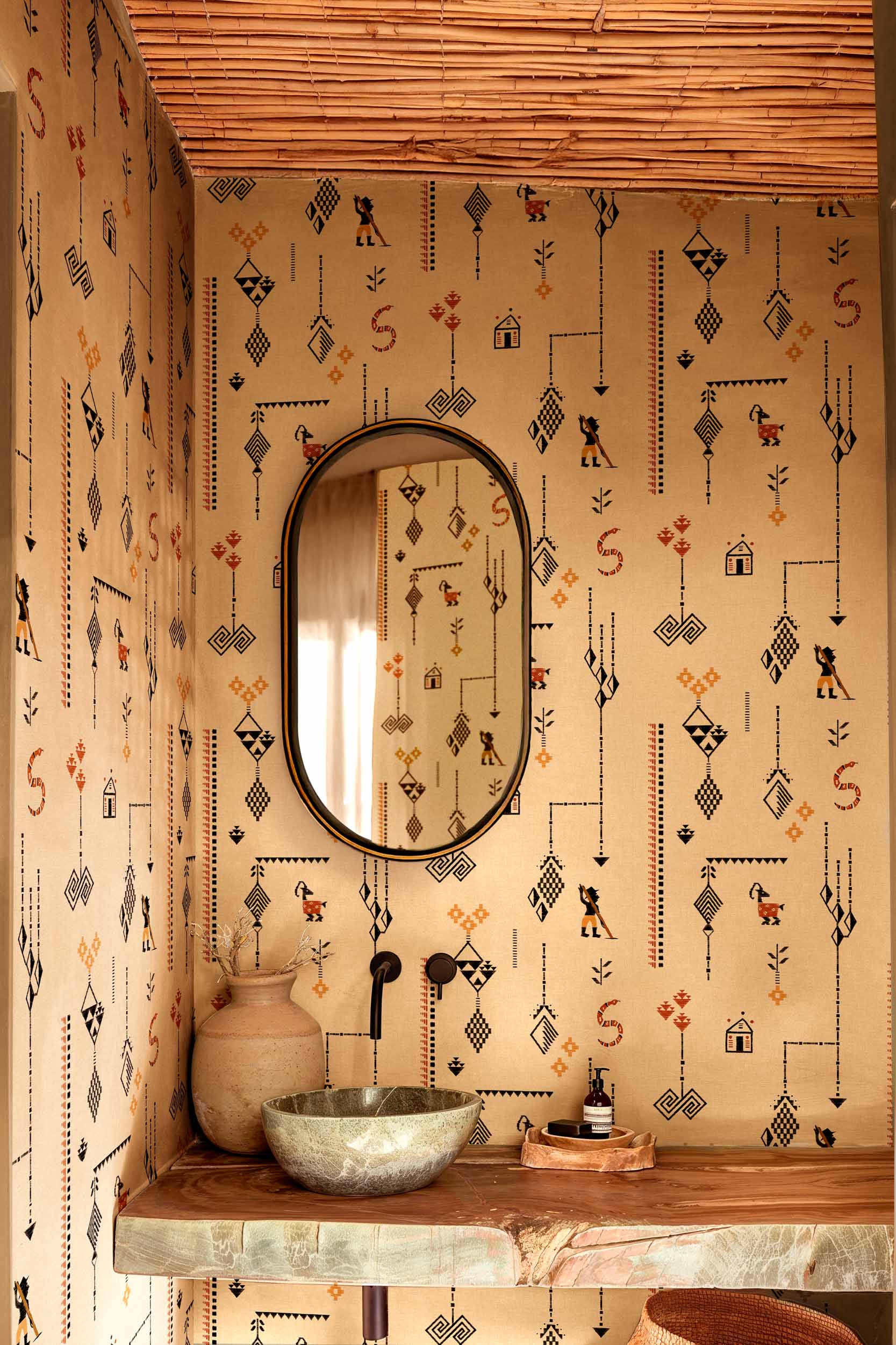 Coordonne behang Criollo Terracota C00021