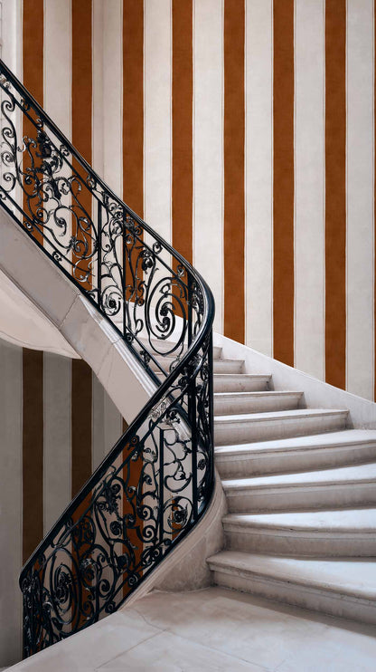 Coordonné behang Florentine Stripe Coffee D00121