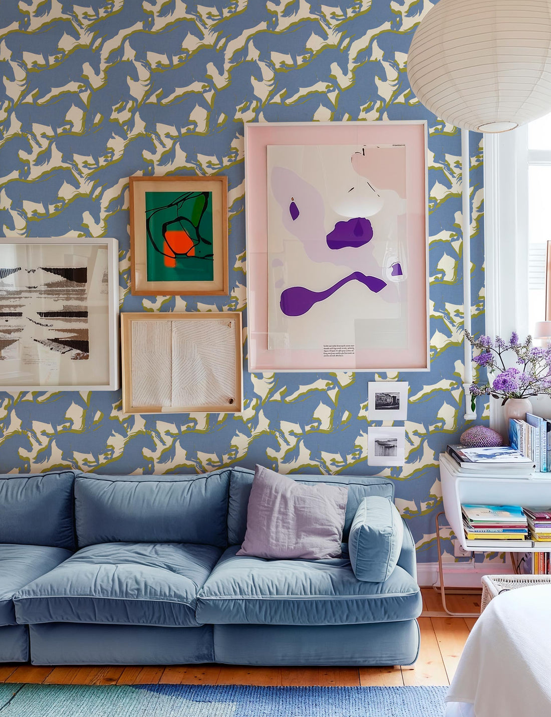 Coordonné behang Galope Blue C00109